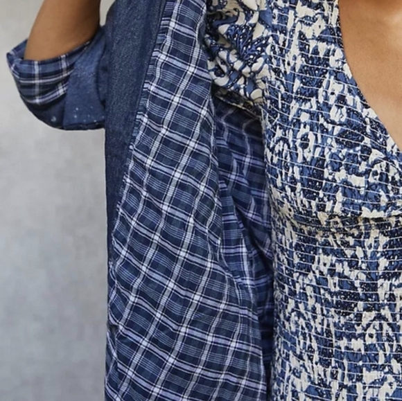 Anthropologie Pilcro Quilted Denim Kimono Jacket, Size L   oversized  Sz… - Picture 4 of 16